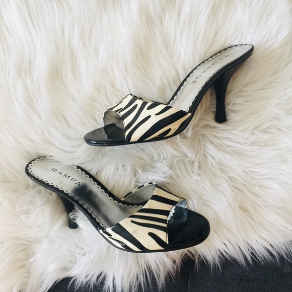 Rampage Shoes - Rampage Zebra Print Open Toe Sandal High Heels | 8